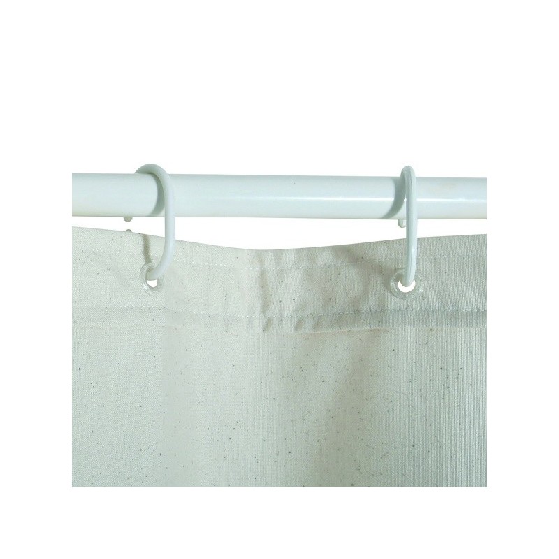 Spirella Rideau De Douche Coton & Polyester NATUREL 180x200cm QUALITà PREMIUM Beige - Anneaux Inclus MSV