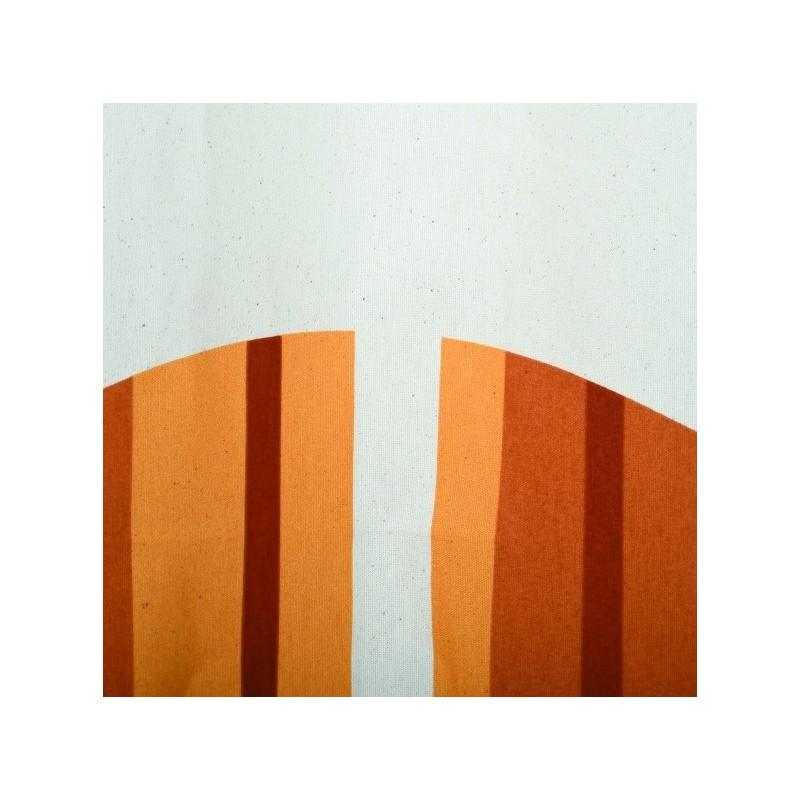 Spirella Rideau De Douche Coton & Polyester TIERA 180x200cm QUALITà PREMIUM Beige & Orange - Anneaux Inclus MSV