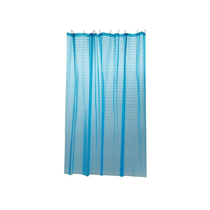 Spirella Rideau De Douche EVA 3D 180x200cm QUALITà PREMIUM Bleu - Anneaux Inclus MSV