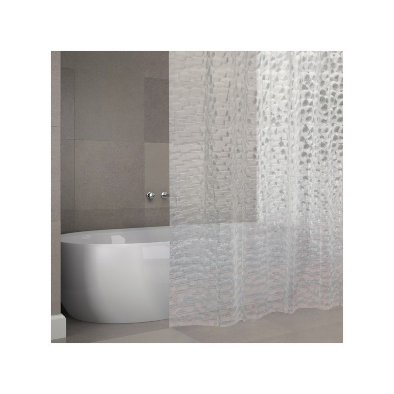 spirella Rideau de douche EVA CLANE 180x200cm QUALITà PREMIUM Transparent - Anneaux inclus MSV