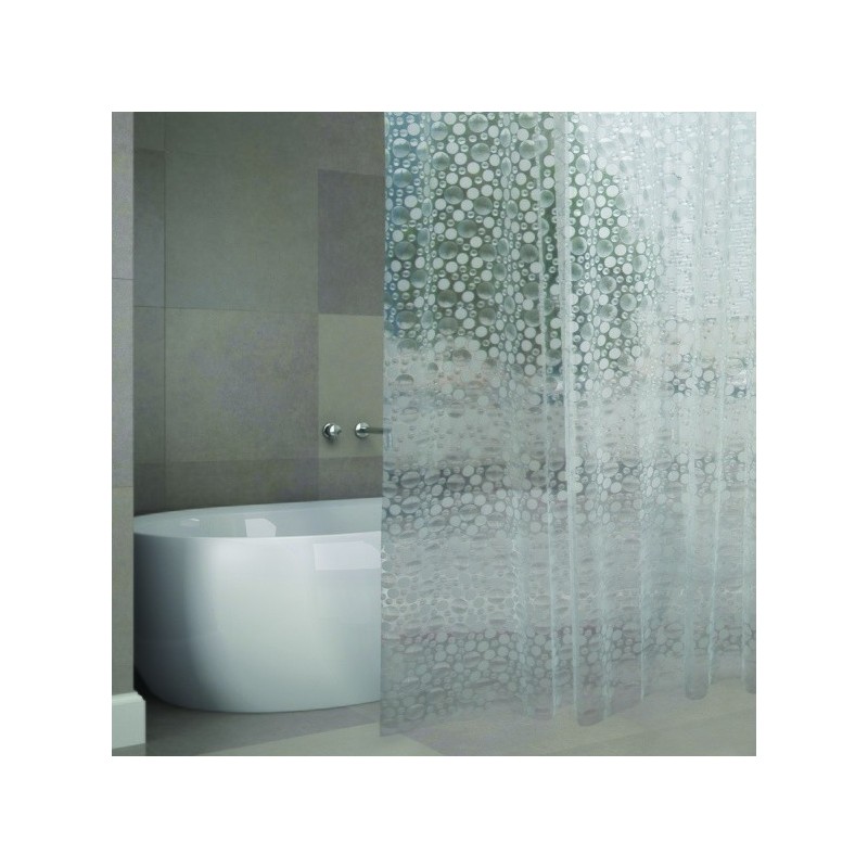 spirella Rideau de douche EVA COPENHAGUE 180x200cm QUALITà PREMIUM Transparent - Anneaux inclus MSV
