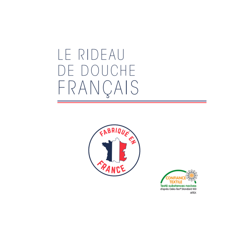 Spirella Rideau De Douche Français Polyester 180x200cm AU FIL DE L'EAU Bleu MSV