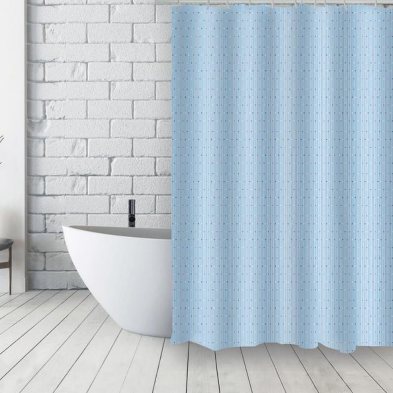spirella Rideau de douche Français Polyester 180x200cm AU FIL DE L'EAU Bleu MSV
