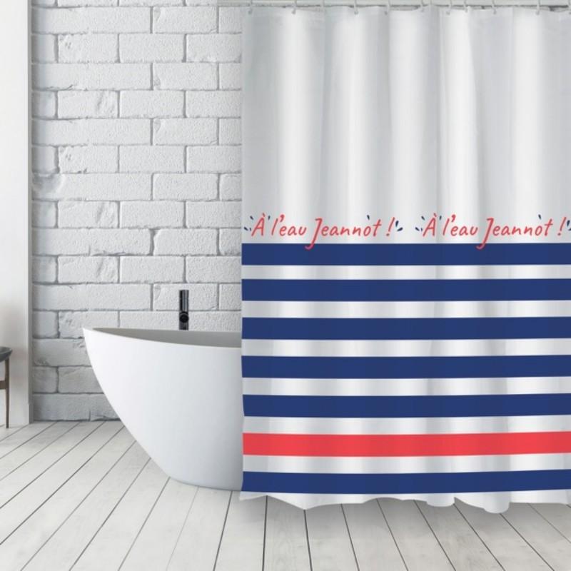 spirella Rideau de douche Français Polyester 180x200cm JEANNOT Bleu Blanc & Rouge MSV