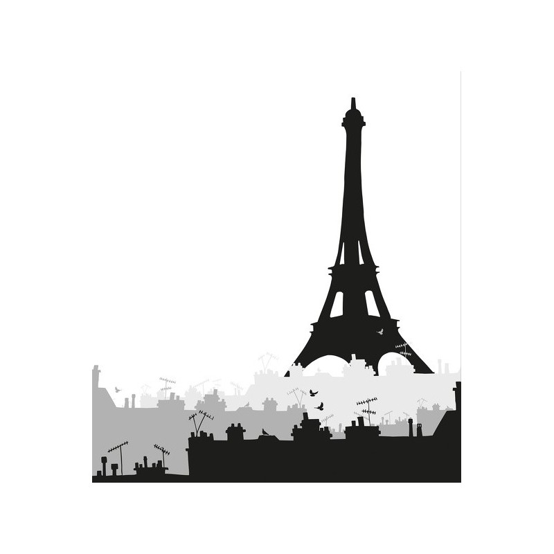 Spirella Rideau De Douche Français Polyester 180x200cm TOITS PARISIENS Noir & Blanc MSV