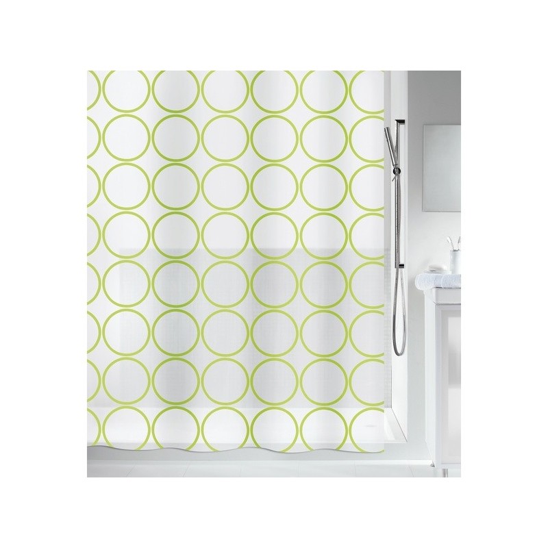 spirella Rideau de douche PEVA ANDO 180x200cm Vert & Blanc Spirella