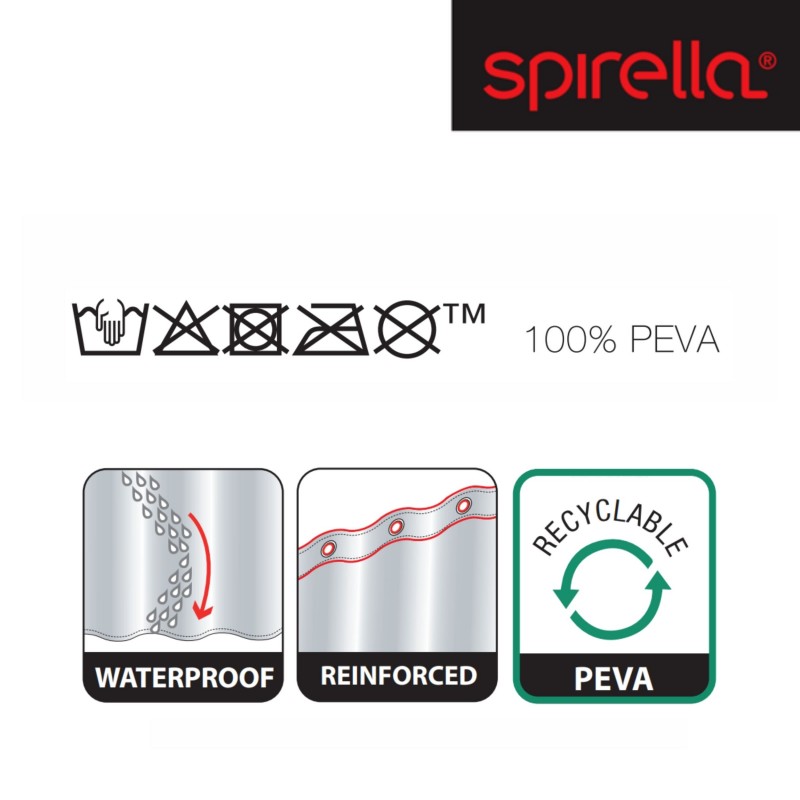 Spirella Rideau De Douche PEVA BIO 180x200cm Gris Spirella