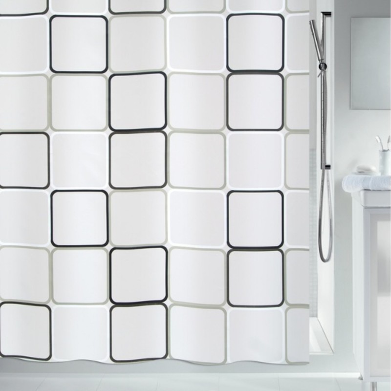 spirella Rideau de douche PEVA FRAME 180x200cm Noir & Blanc Spirella