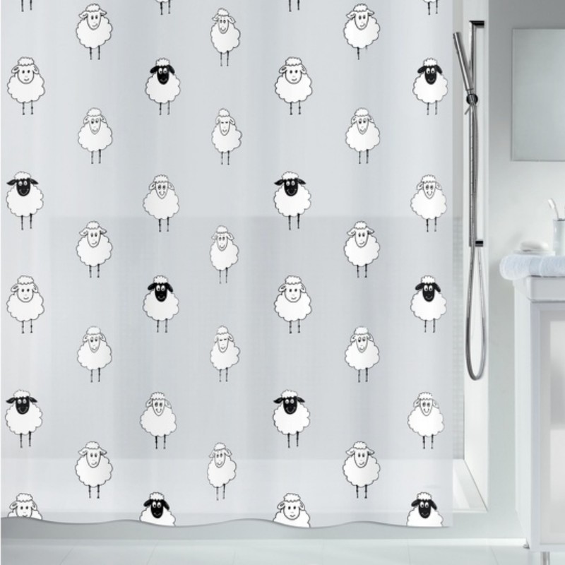 spirella Rideau de douche PEVA LANA 180x200cm Motif Moutons Spirella