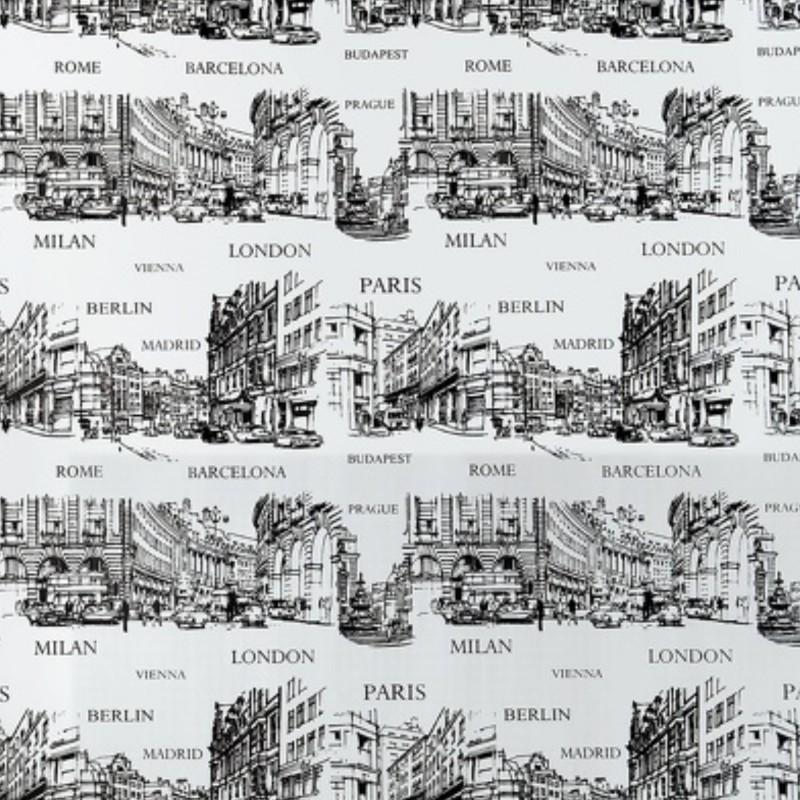 Spirella Rideau De Douche PEVA PLACES 180x200cm Noir & Blanc Spirella