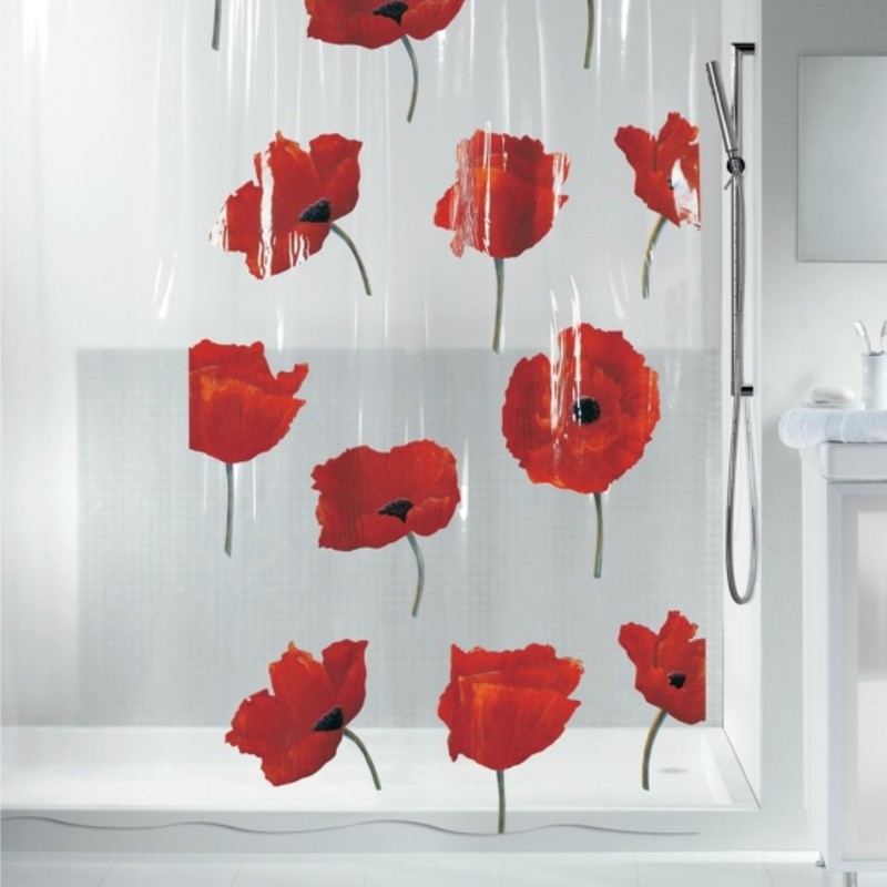 spirella Rideau de douche PEVA POPPY 180x200cm Motif Tulipes Spirella