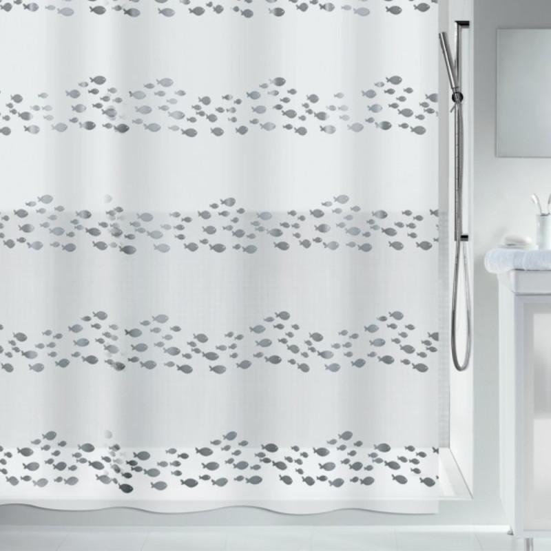 spirella Rideau de douche PEVA SHORE 180x200cm Argent Spirella
