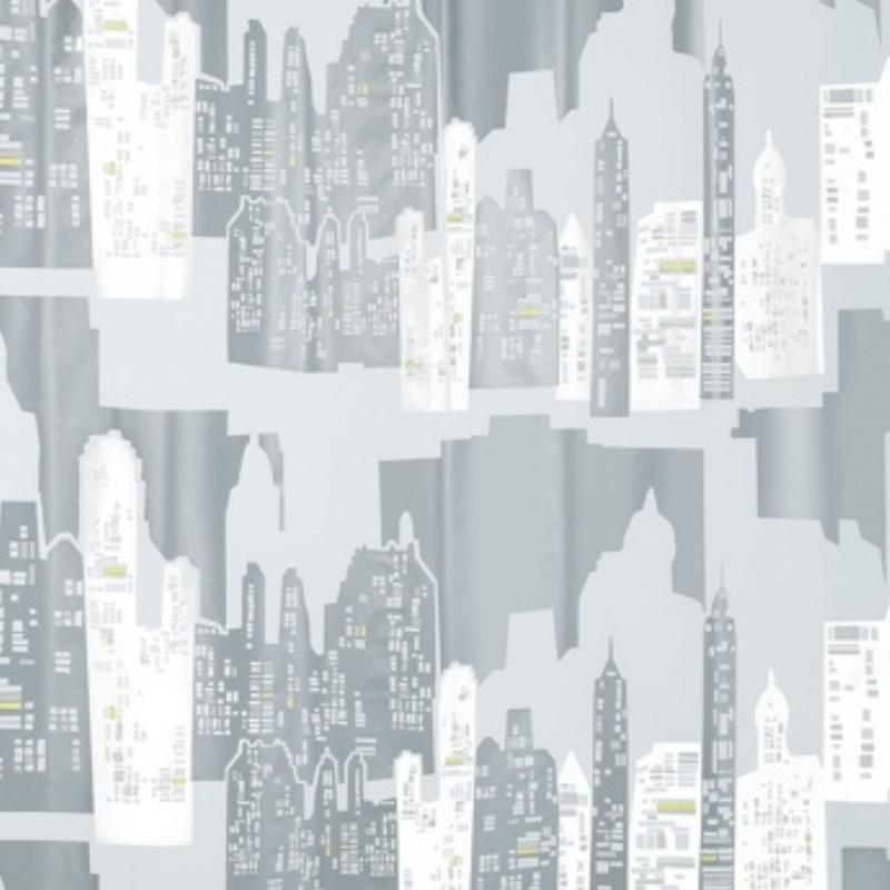Spirella Rideau De Douche PEVA SKYLINE 180x200cm Argent Spirella