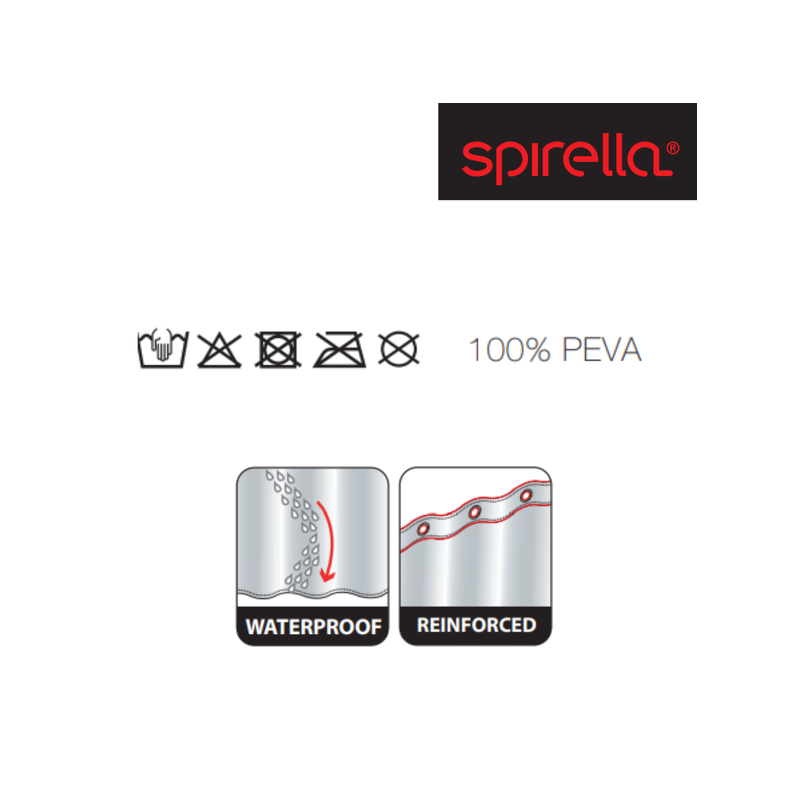 Spirella Rideau De Douche PEVA SKYLINE 180x200cm Argent Spirella