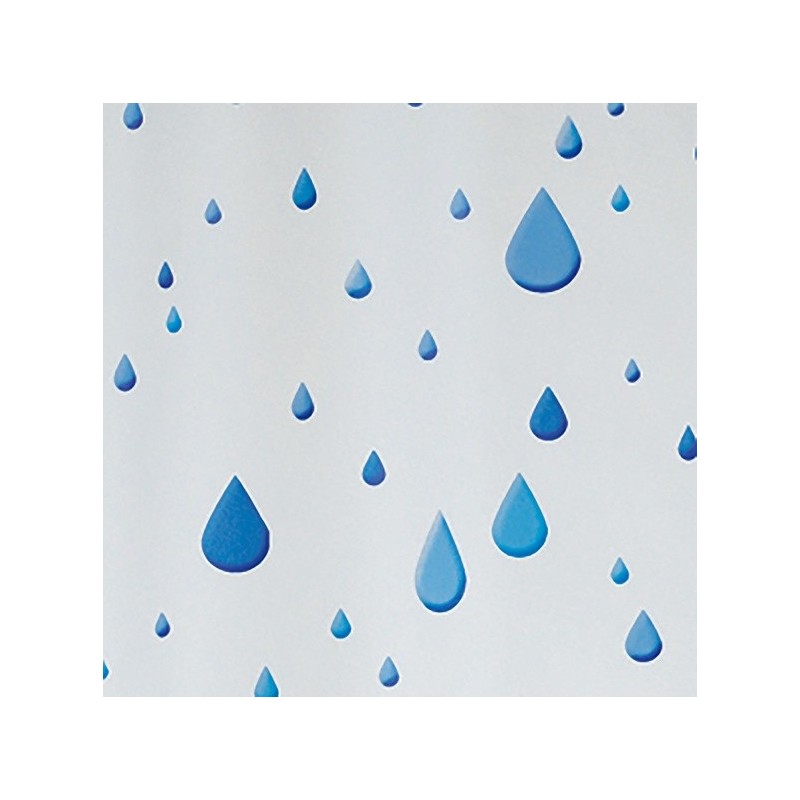 Spirella Rideau De Douche PEVA WATERDROP 180x200cm Bleu & Blanc Spirella