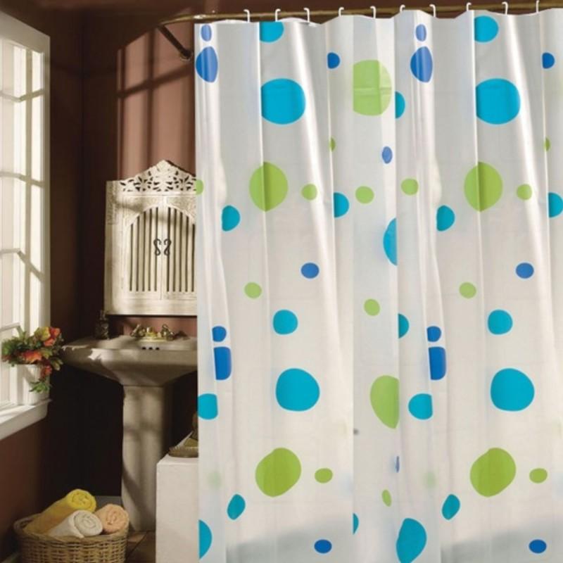 spirella Rideau de douche Plastique PVA 180x200cm Motifs Bleu & Vert - Anneaux inclus MSV