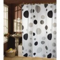 Spirella Rideau De Douche Plastique PVA 180x200cm Noir & Blanc - Anneaux Inclus MSV