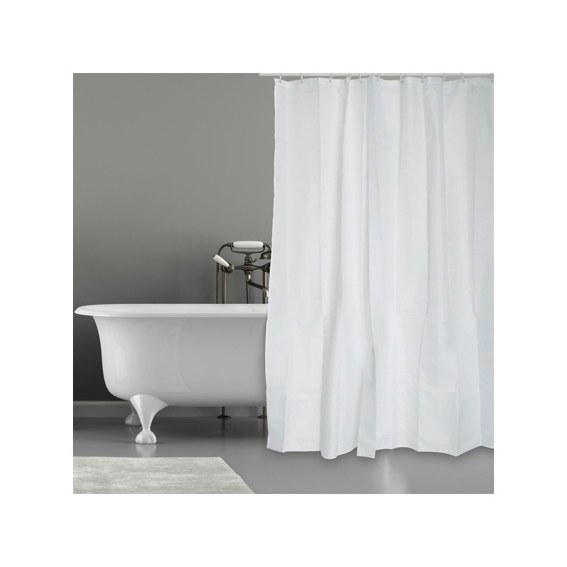 spirella Rideau de douche Polyester 120x200cm Blanc - Anneaux inclus MSV