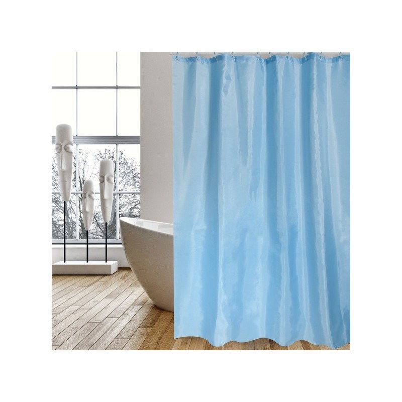 spirella Rideau de douche Polyester 120x200cm Bleu - Anneaux inclus MSV