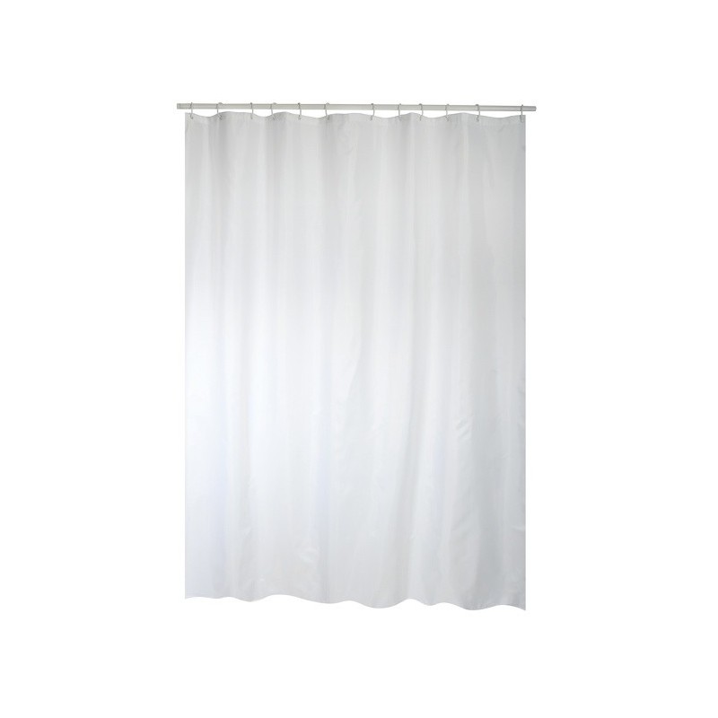 Spirella Rideau De Douche Polyester 180x200cm Blanc - Anneaux Inclus MSV