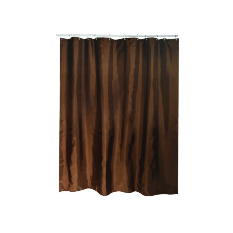 Spirella Rideau De Douche Polyester 180x200cm Chocolat - Anneaux Inclus MSV