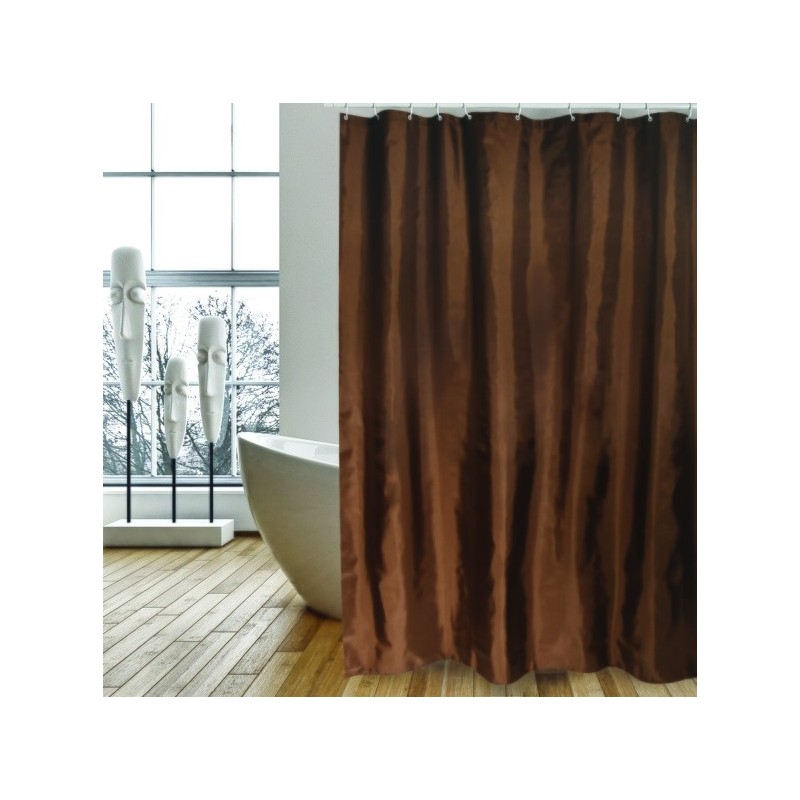 spirella Rideau de douche Polyester 180x200cm Chocolat - Anneaux inclus MSV