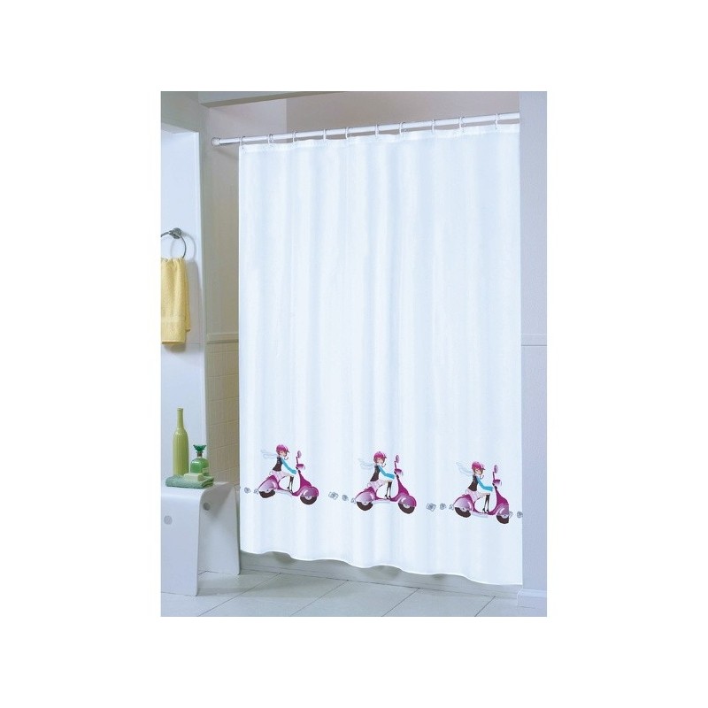 spirella Rideau de douche Polyester 180x200cm Jane Multicolor - Anneaux inclus MSV