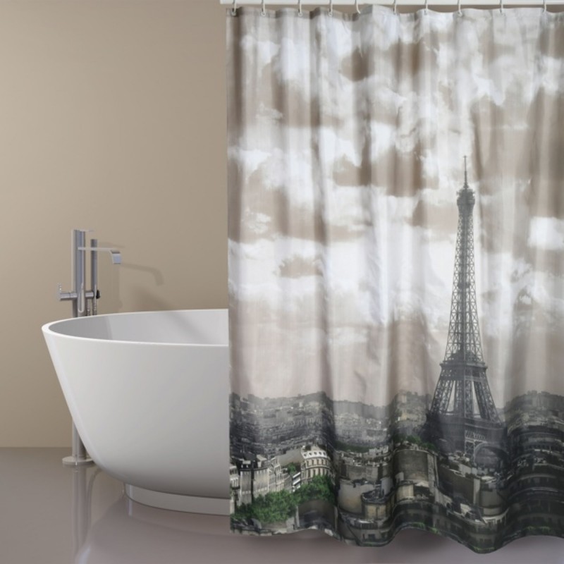 spirella Rideau de douche Polyester 180x200cm Paris - Anneaux inclus MSV