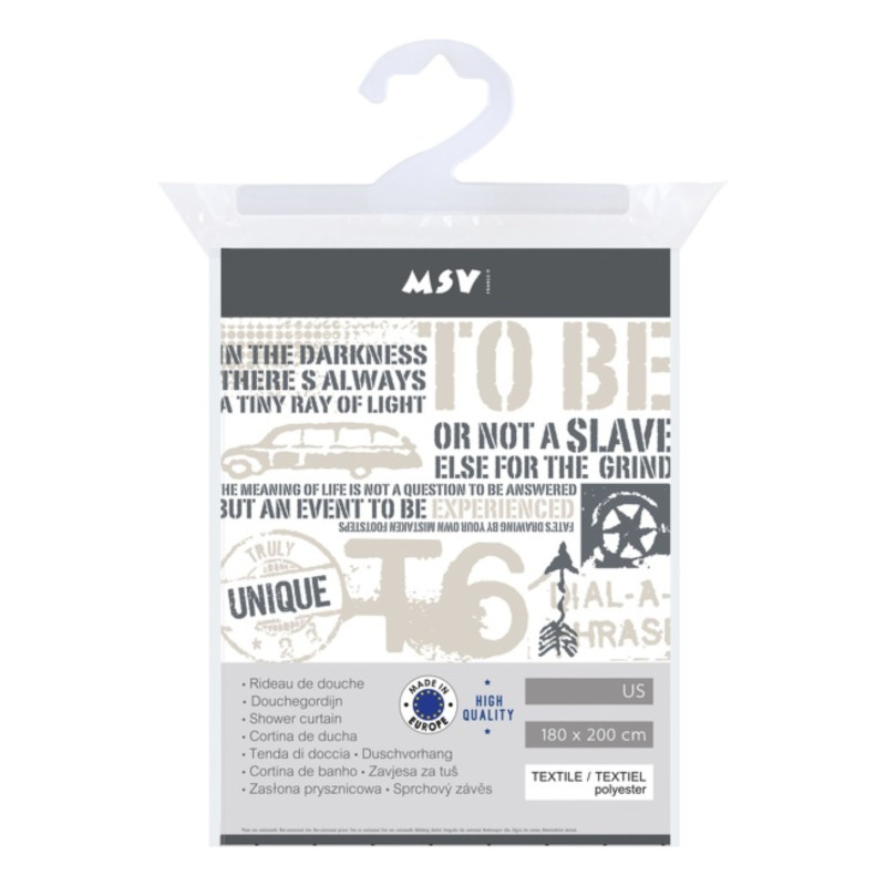 spirella Rideau de douche Polyester 180x200cm QUALITà PREMIUM - Anneaux inclus MSV