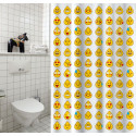 Spirella Rideau De Douche Polyester 180x200cm Smiley - Anneaux Inclus MSV
