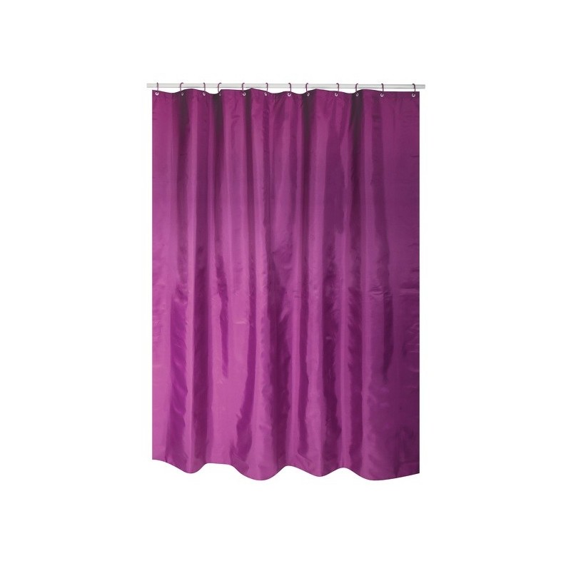 Spirella Rideau De Douche Polyester 180x200cm Violet - Anneaux Inclus MSV