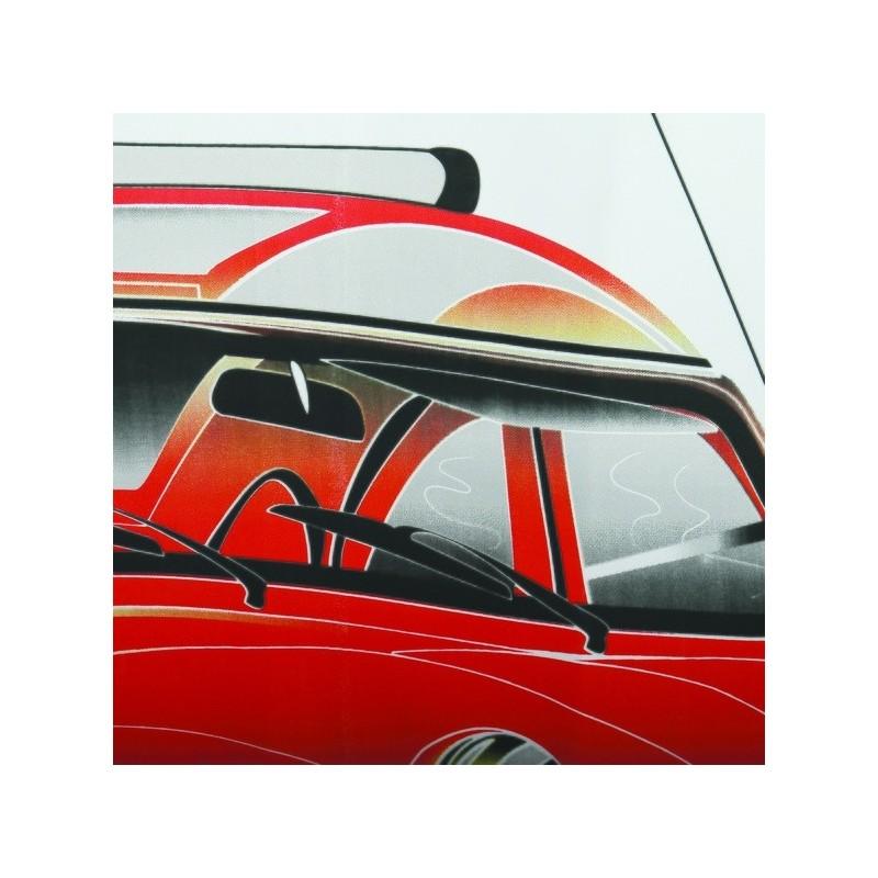 Spirella Rideau De Douche Polyester 2 CV 180x200cm Rouge & Blanc - Anneaux Inclus MSV