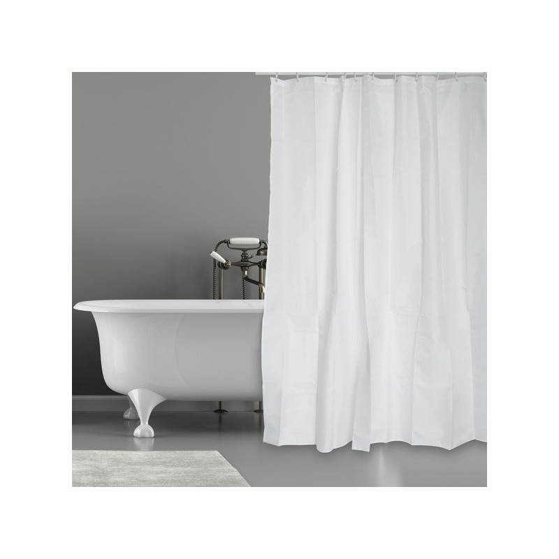 spirella Rideau de douche Polyester 240x200cm Blanc - Anneaux inclus MSV