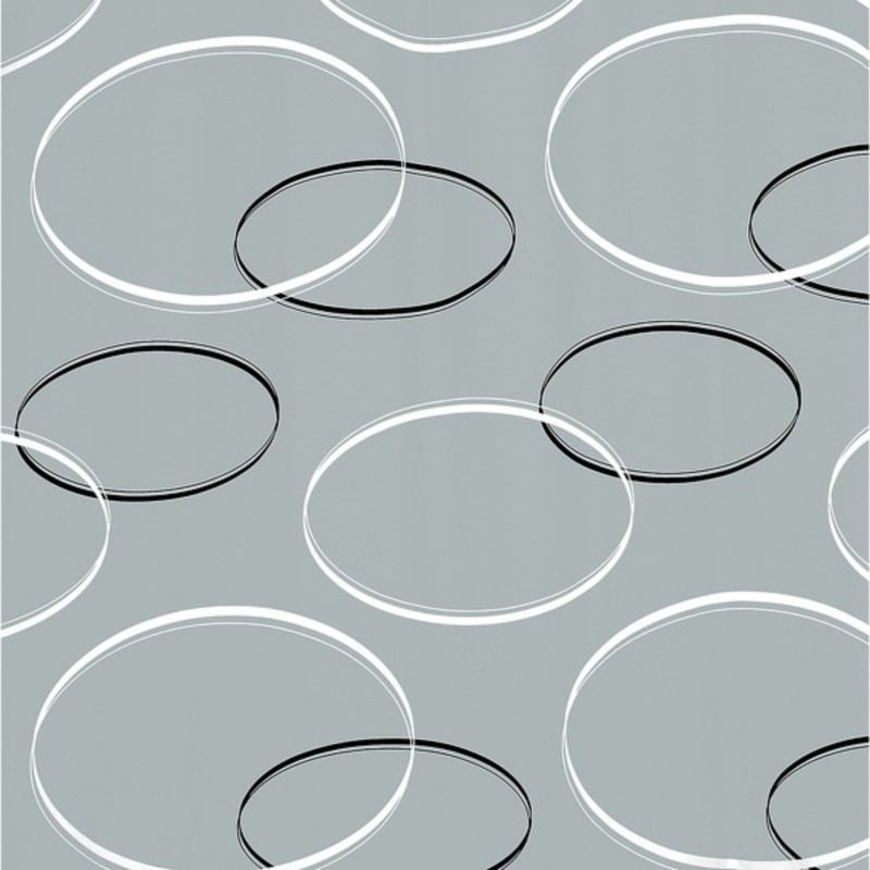 Spirella Rideau De Douche Polyester ANELLO 180x200cm Gris Spirella