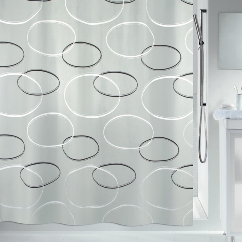 spirella Rideau de douche Polyester ANELLO 180x200cm Gris Spirella