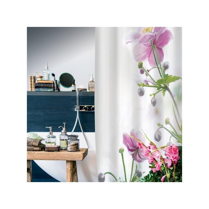 Spirella Rideau De Douche Polyester ANEMONE 180x200cm Rose Spirella