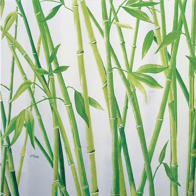 Spirella Rideau De Douche Polyester BAMBUS 120x200cm Vert Spirella