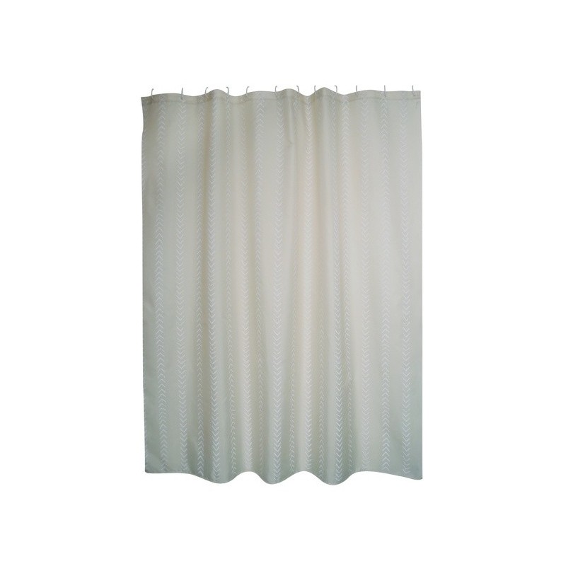 Spirella Rideau De Douche Polyester BERBERA 180x200cm QUALITE PREMIUM Marron Beige - Anneaux Inclus MSV