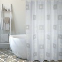 Spirella Rideau De Douche Polyester BLOCK 180x200cm QUALITà PREMIUM Gris - Anneaux Inclus MSV