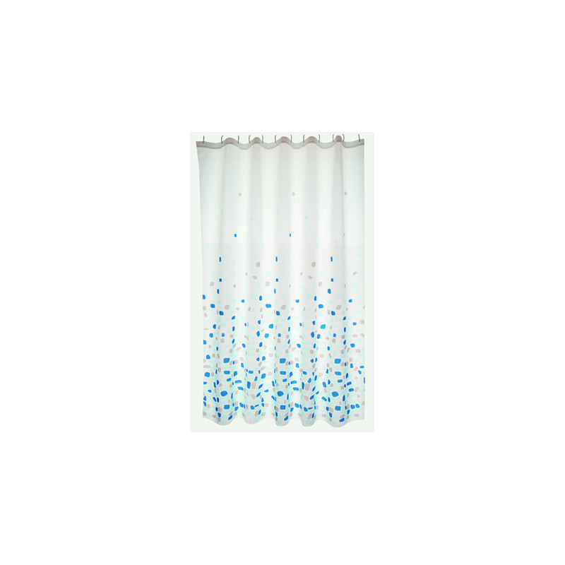 Spirella Rideau De Douche Polyester BREST 180x200cm QUALITà PREMIUM Bleu - Anneaux Inclus MSV