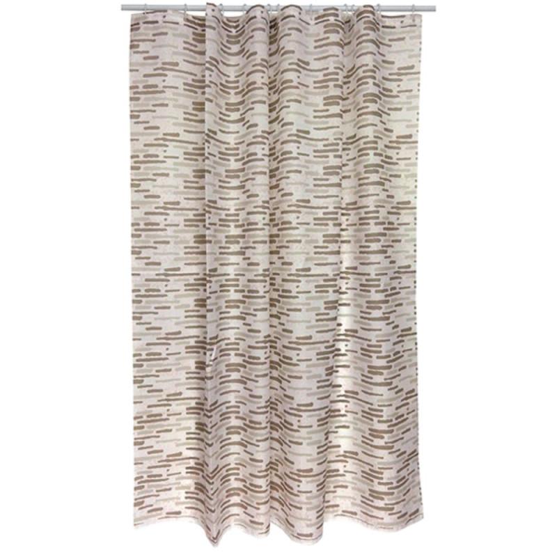 Spirella Rideau De Douche Polyester BRIQUE 180x200cm Beige - Anneaux Inclus MSV