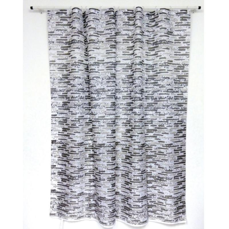 Spirella Rideau De Douche Polyester BRIQUE 180x200cm Gris - Anneaux Inclus MSV