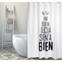 Spirella Rideau De Douche Polyester BUENA DUCHA 180x200cm QUALITE PREMIUM Noir & Blanc - Anneaux Inclus MSV