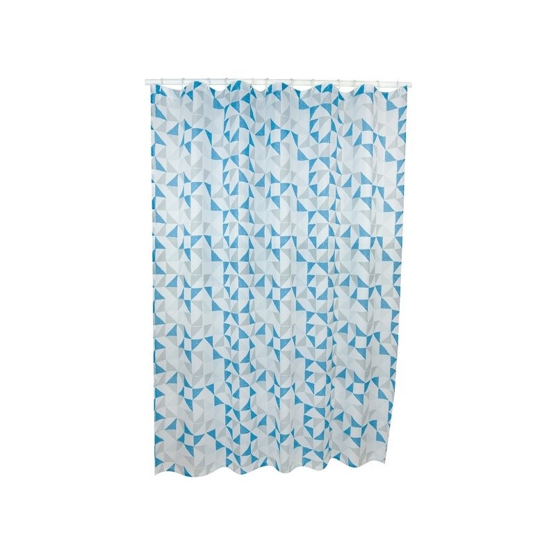 Spirella Rideau De Douche Polyester CALENDO 180x200cm QUALITE PREMIUM Bleu - Anneaux Inclus MSV