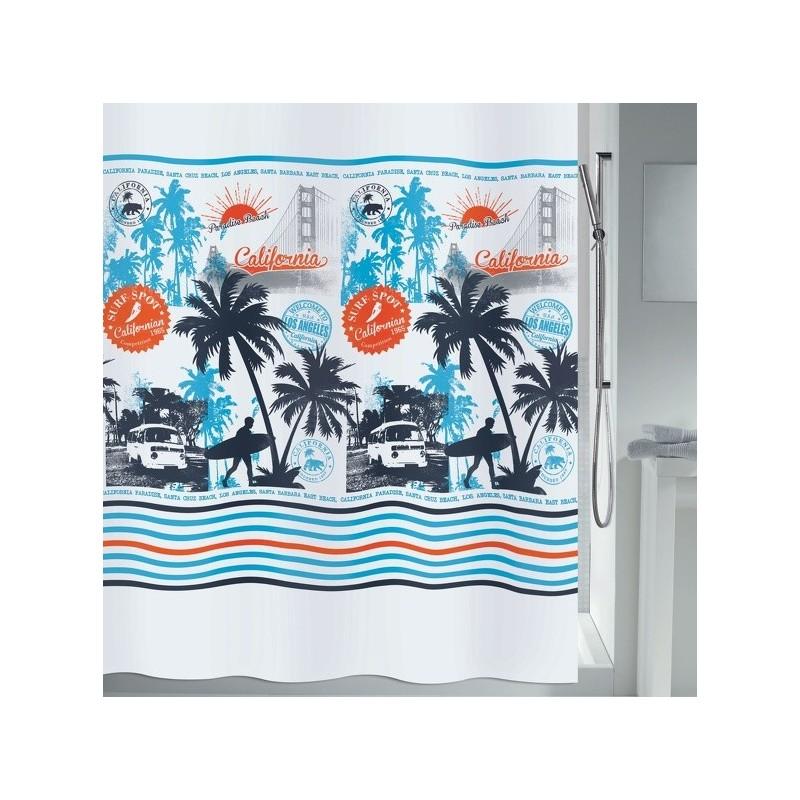 spirella Rideau de douche Polyester CALI SURF 180x200cm QUALITà PREMIUM Multicolor MSV