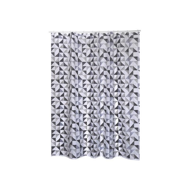 Spirella Rideau De Douche Polyester CALULA 180x200cm QUALITà PREMIUM Gris - Anneaux Inclus MSV