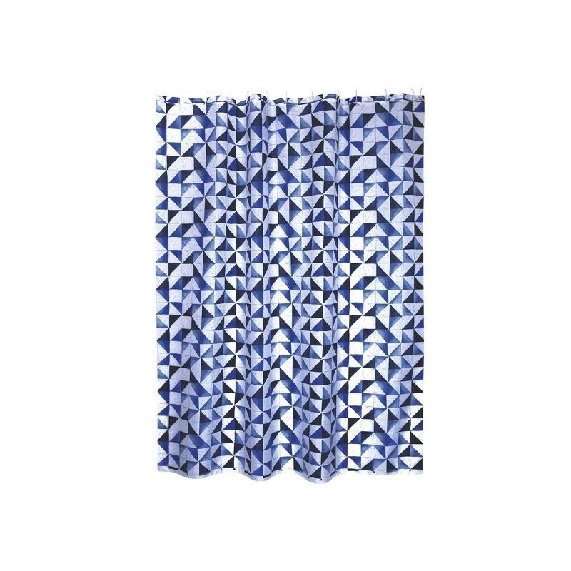 Spirella Rideau De Douche Polyester CALULA 180x200cm QUALITà PREMIUM Bleu - Anneaux Inclus MSV