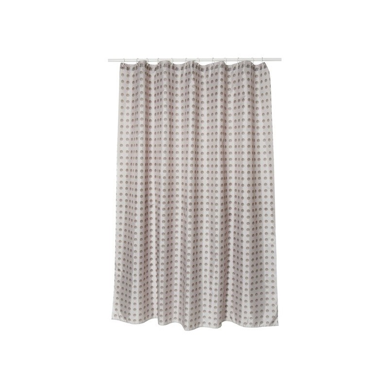 Spirella Rideau De Douche Polyester CAMBERRA 180x200cm QUALITà PREMIUM Beige & Blanc - Anneaux Inclus MSV