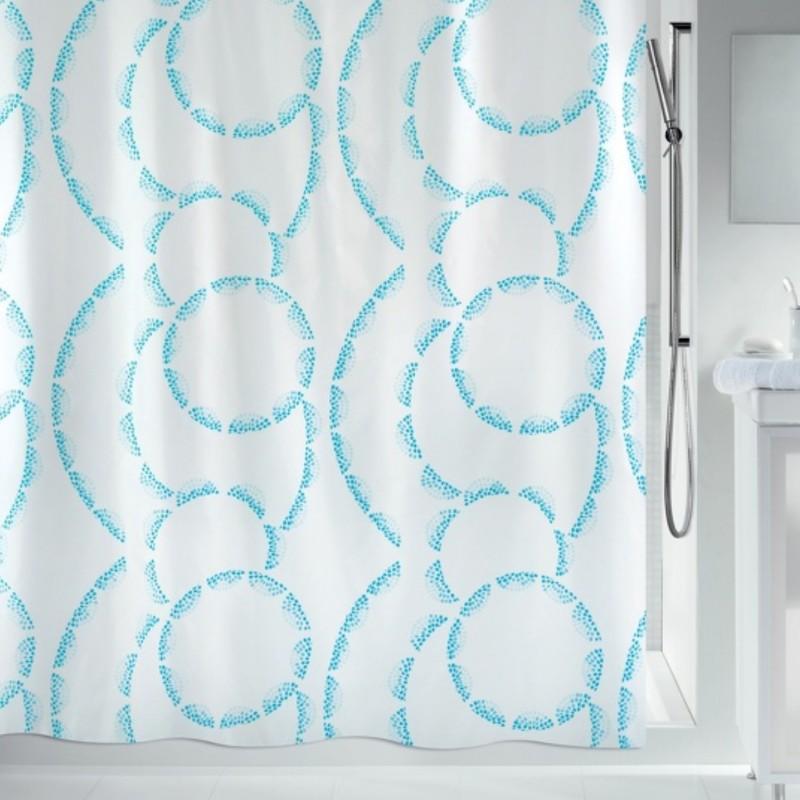 spirella Rideau de douche Polyester CLAIRE 180x200cm Bleu & Blanc Spirella