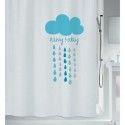 Spirella Rideau De Douche Polyester CLOUD 180x200cm Bleu & Blanc Spirella